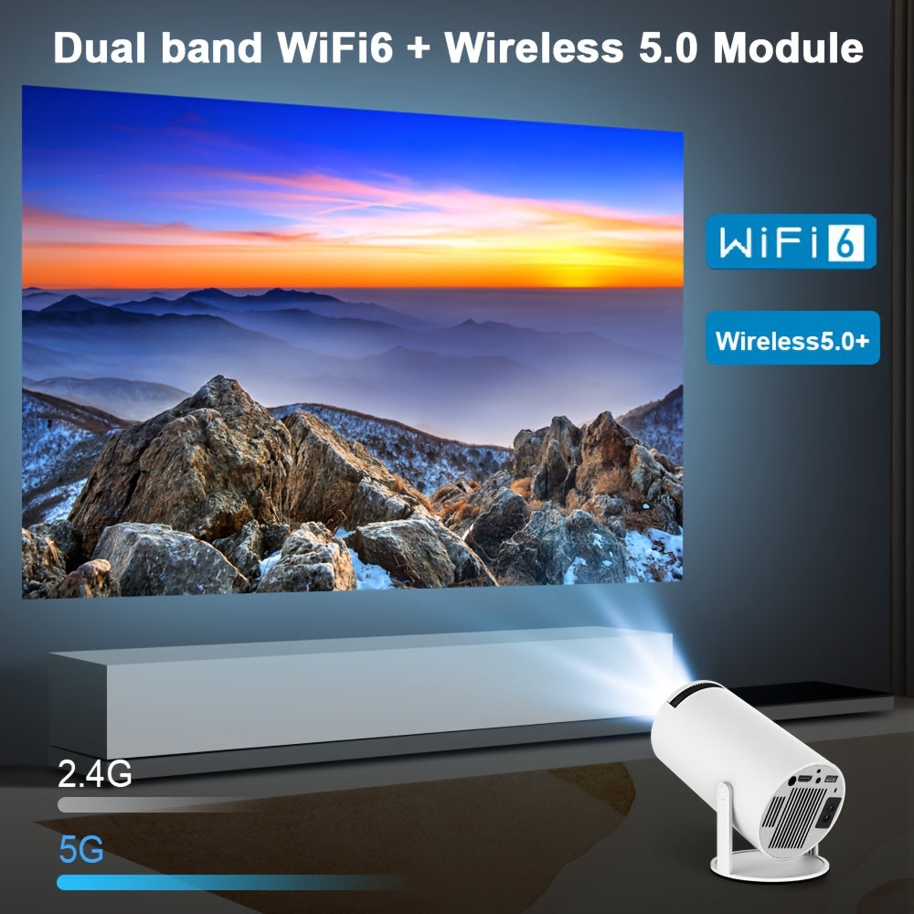 Android 11.0 4K Home Theater Projector - Dual WiFi, WiFi6, 200ANSI, HD 1280*720p, Wireless 5.0, Auto Correction, Mali-G312 GPU, Allwinner H713 Processor - Perfect for Movie Nights and Gaming