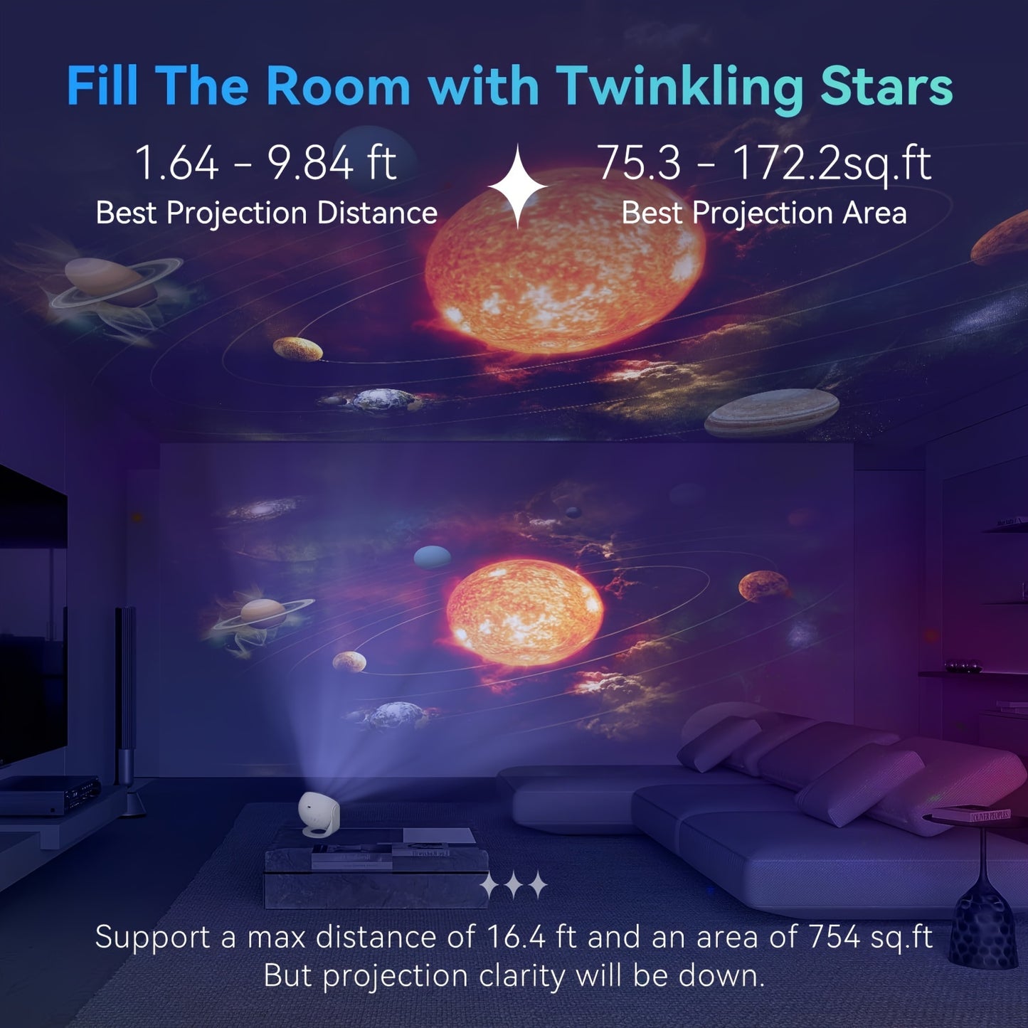 1pc Star Projector LED Lights For Bedroom Night Light, Planetarium Projector Night Light Projector, Include Replaceable 12 Discs