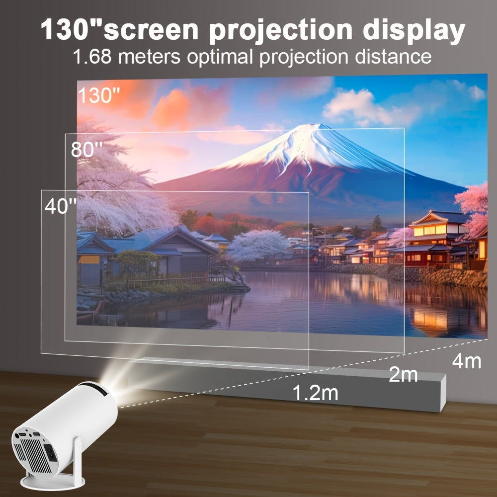 Android 11.0 4K Home Theater Projector - Dual WiFi, WiFi6, 200ANSI, HD 1280*720p, Wireless 5.0, Auto Correction, Mali-G312 GPU, Allwinner H713 Processor - Perfect for Movie Nights and Gaming
