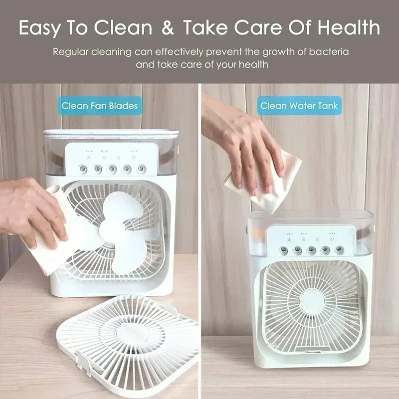 Ventilador Humidificador Portátil - Enfriador de Aire Pequeño
