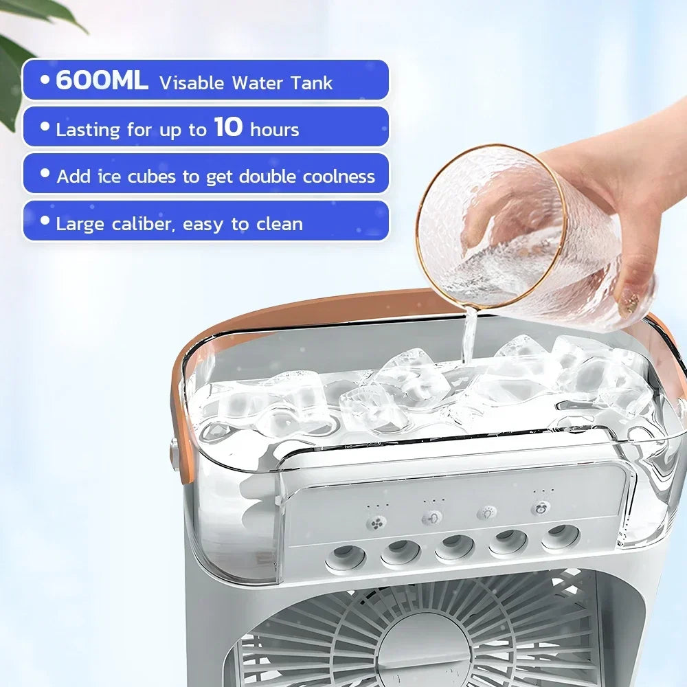 Ventilador Humidificador Portátil - Enfriador de Aire Pequeño