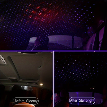 1pc Star Projector Night Light, USB Car Roof Atmosphere Lights, Portable Adjustable Romantic Interior Car Lights, Portable USB Night Light Decorations For Car, Ceiling, Bedroom