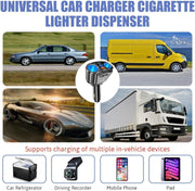 120W USB Type-C Car Charger, 12V/24V Cigarette Lighter Adapter with Dual 2.4A USB Ports, Fast Charging with LED Voltmeter for iPhone, Android, and GPS Devices