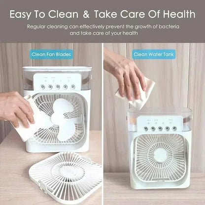 Ventilador Humidificador Portátil - Enfriador de Aire Pequeño