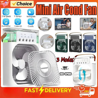 Ventilador Humidificador Portátil - Enfriador de Aire Pequeño
