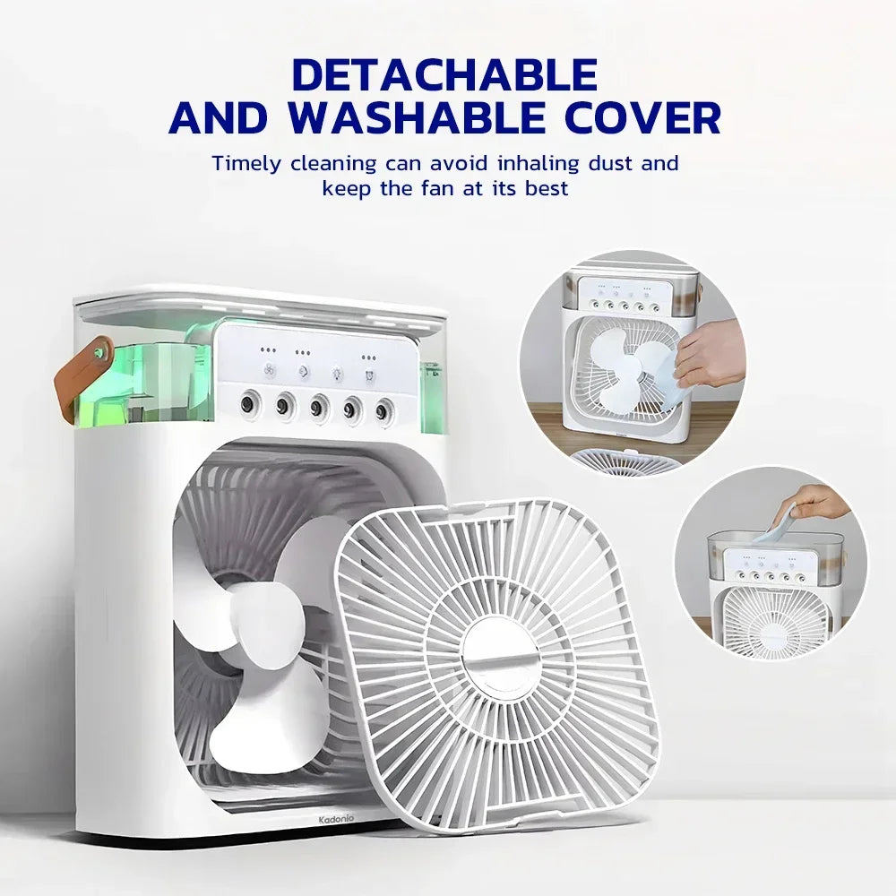 Ventilador Humidificador Portátil - Enfriador de Aire Pequeño
