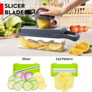 Picadora de verduras multifuncional 14/16 en 1, mango, rejilla de alimentos, picadora de alimentos, rebanador de verduras, cortador, artículos de cocina Serima shop