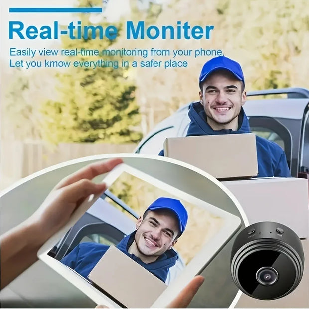 Mini cámara de seguridad WiFi inalámbrica recargable
