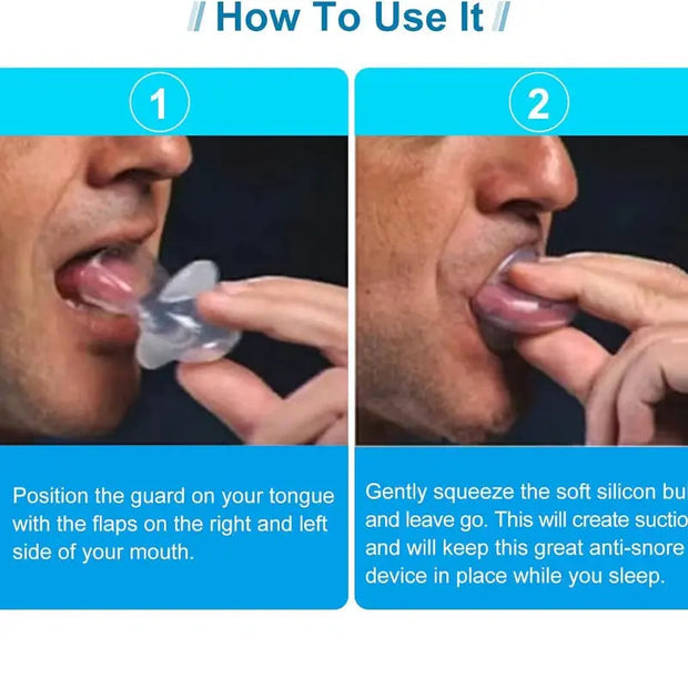 Anti Snoring Mouthpiece Tongue Retainer Helps to Eliminate Snoring anti Snore Device Silicone Snore Sleep Apnea anti Ronflement